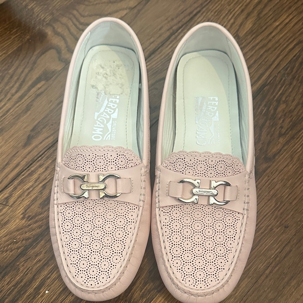 Salvatore Ferragamo Women's Blush Perforated Loafers